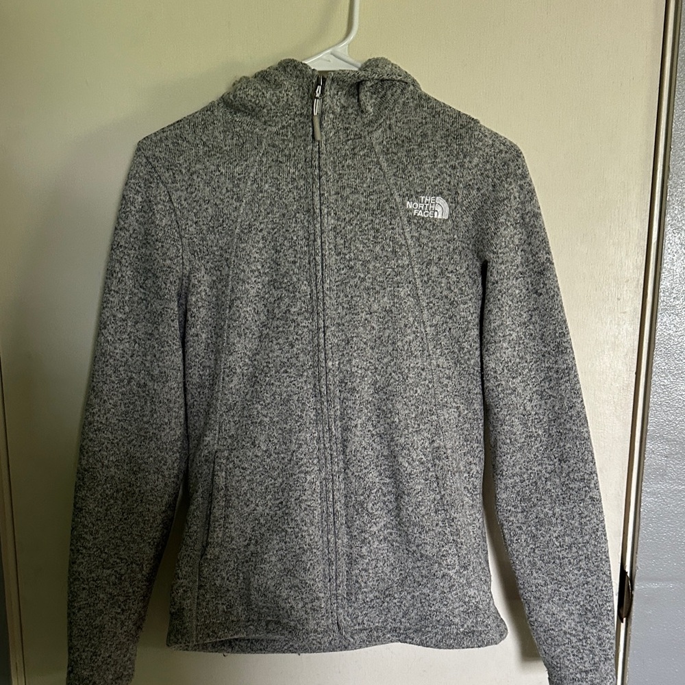 The North Face Heather Gray Zip-Up Hooded Fleece